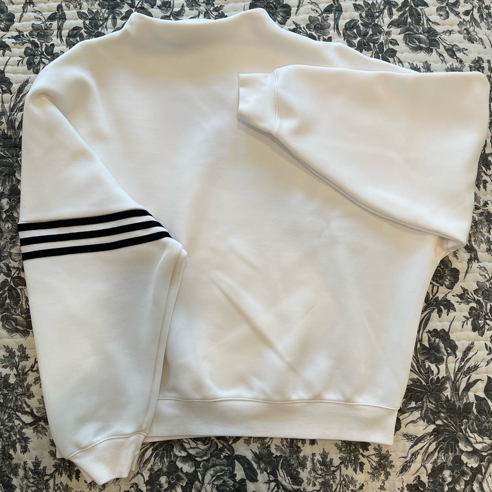 adidas Adicolor Neuclassics Oversized White Mockneck Women’s Sweatshirt - Picture 2 of 6